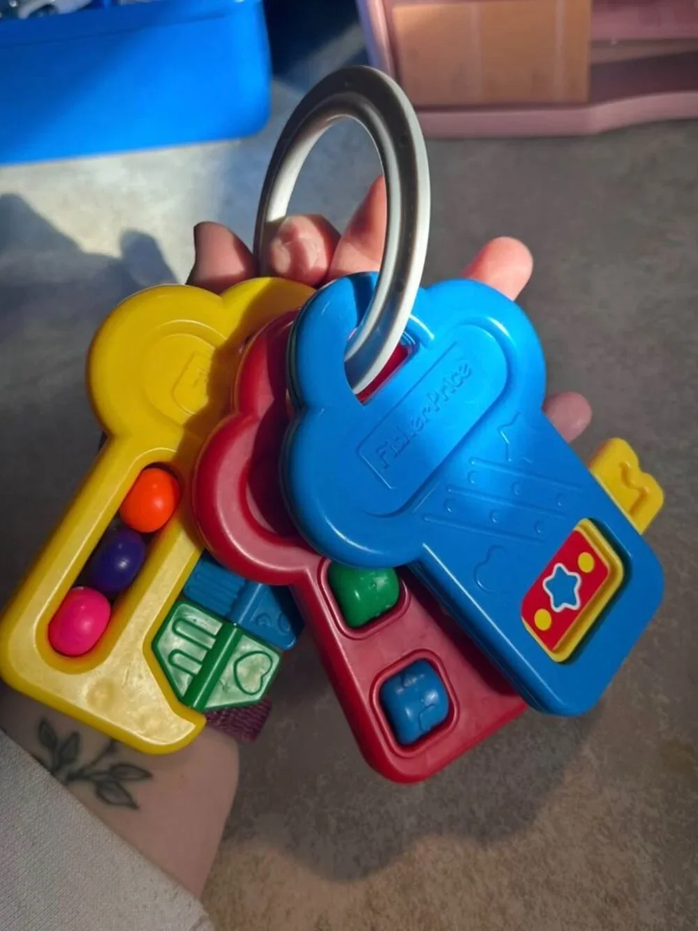 Fisher-Price 1994 Vintage Activity Keys Rattle Set Baby Toddler Toy